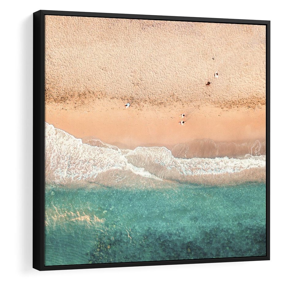Obraz w ramie 50x50 - Oczy turkusu - fotografia, plaża - rama czarna