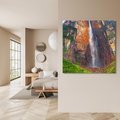 Obraz na płótnie 30x30 - Górska siła wodospadów - wodospad, góra