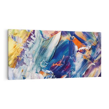 Obraz na płótnie 140x70 - Rytmy ukrytych pragnień - chaos i abstrakcja, plamy koloru