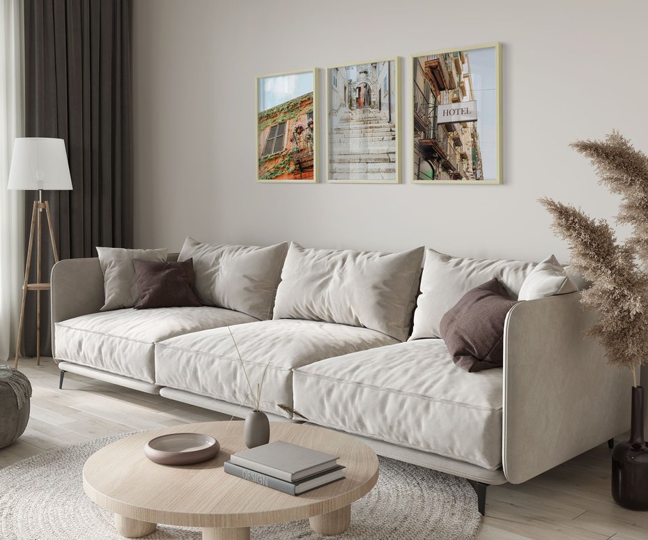 Zestaw obrazy w ramie 50x70 galeria - Podróż, Włochy, hotel, wakacje - rama drewno