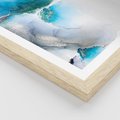 Plakat w ramie 40x50 - Elegancja Marmuru - marmur, błękit - rama drewno
