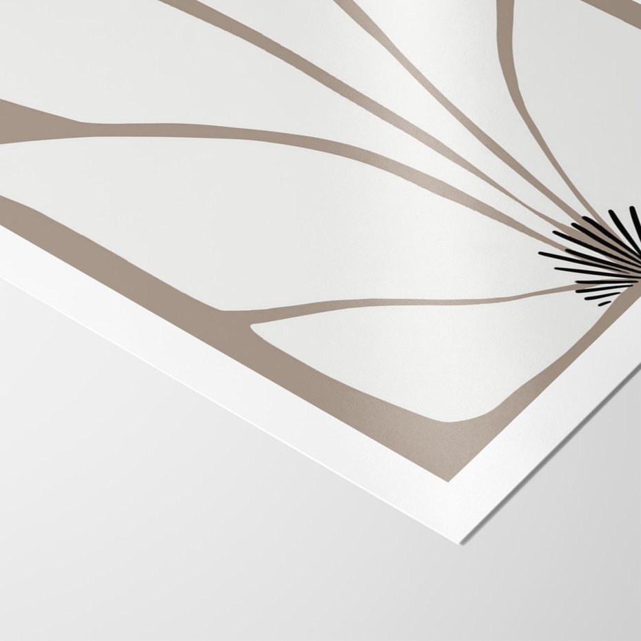 Plakat bez ramy 30x40 - Ekspresyjne Kontury - abstrakcyjny kwiat, beże i brązy