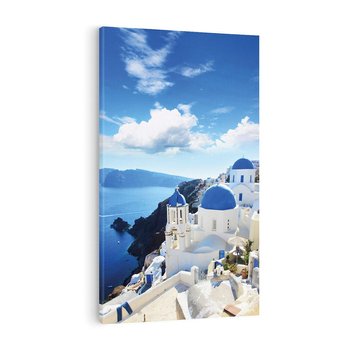 Obraz na płótnie 80x120 - Magiczne Widoki - Santorini, perspektywa