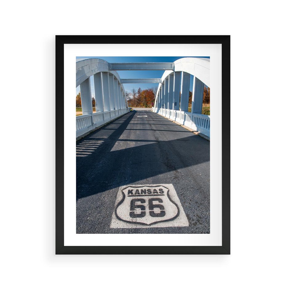 Plakat w ramie 40x50 - Kansas i Route 66 - Kansas, route 66 - rama czarna