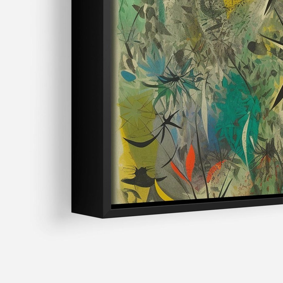 Obraz w ramie 50x50 - Tajemnicze Konstrukcje Form - abstrakcyjny obraz, mnogość kolorów - rama czarna