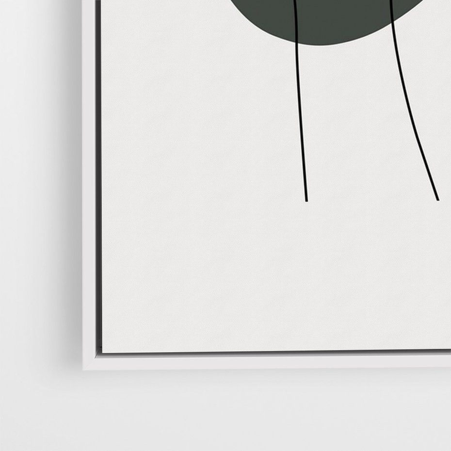 Obraz w ramie 70x100 - Tajemnicze Impulsy - szkic jedną linią, one lone - rama biała