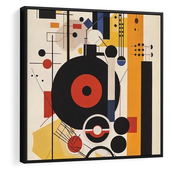 Obraz w ramie 50x50 - Wnętrza Refleksyjnego Światła - modernistyczny obraz, styl bauhaus - rama czarna