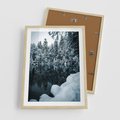 Plakat w ramie 50x70 - Zima nad Jeziorem - krajobraz zimowy, jezioro - rama drewno