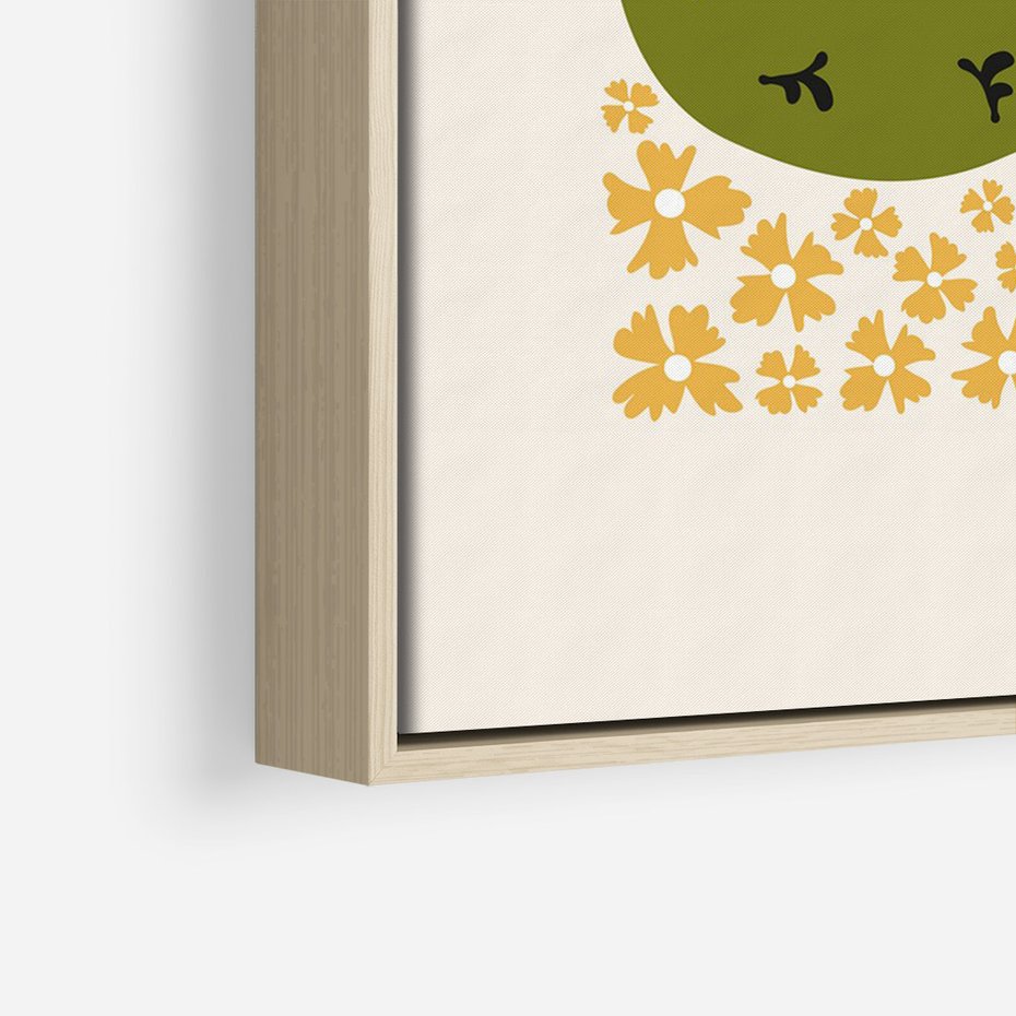 Obraz w ramie 50x70 - Wewnętrzne Fale - nowoczesny plakat, kobieta otoczona liśćmi - rama drewno