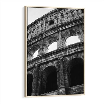 Obraz w ramie 70x100 - Koloseum w Czarnej Bieli - antyczna architektura, koloseum - rama drewno