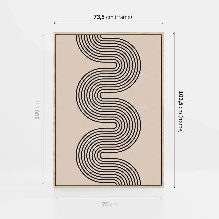 Obraz w ramie 70x100 - Bezgraniczne Odbicia - abstrakcyjne linie, geometria - rama drewno