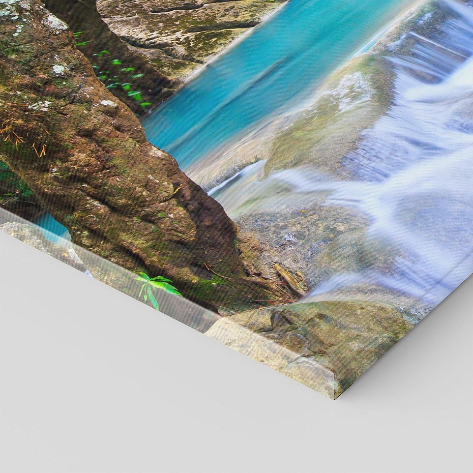 Obraz na płótnie 120x80 - Siła Rzeki i Urok Wodospadu - rzeka, wodospad