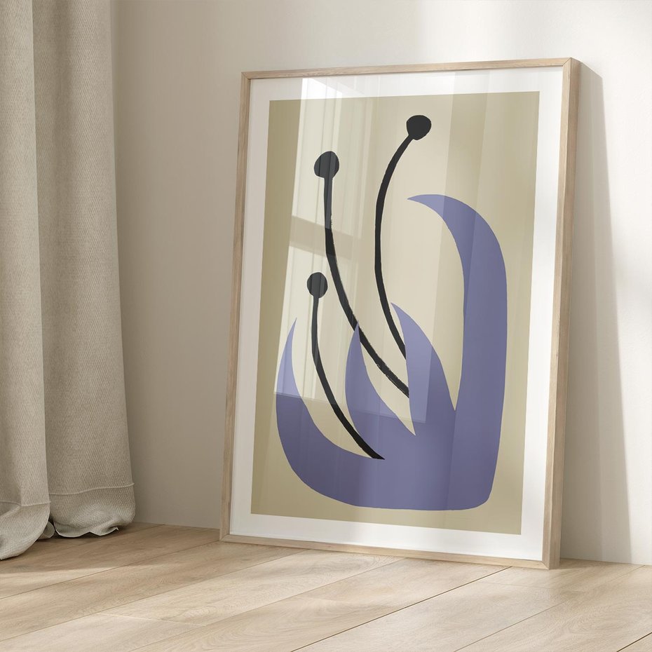 Plakat w ramie 40x50 - Bezgraniczne Przenikanie - minimalizm, boho plakat - rama drewno