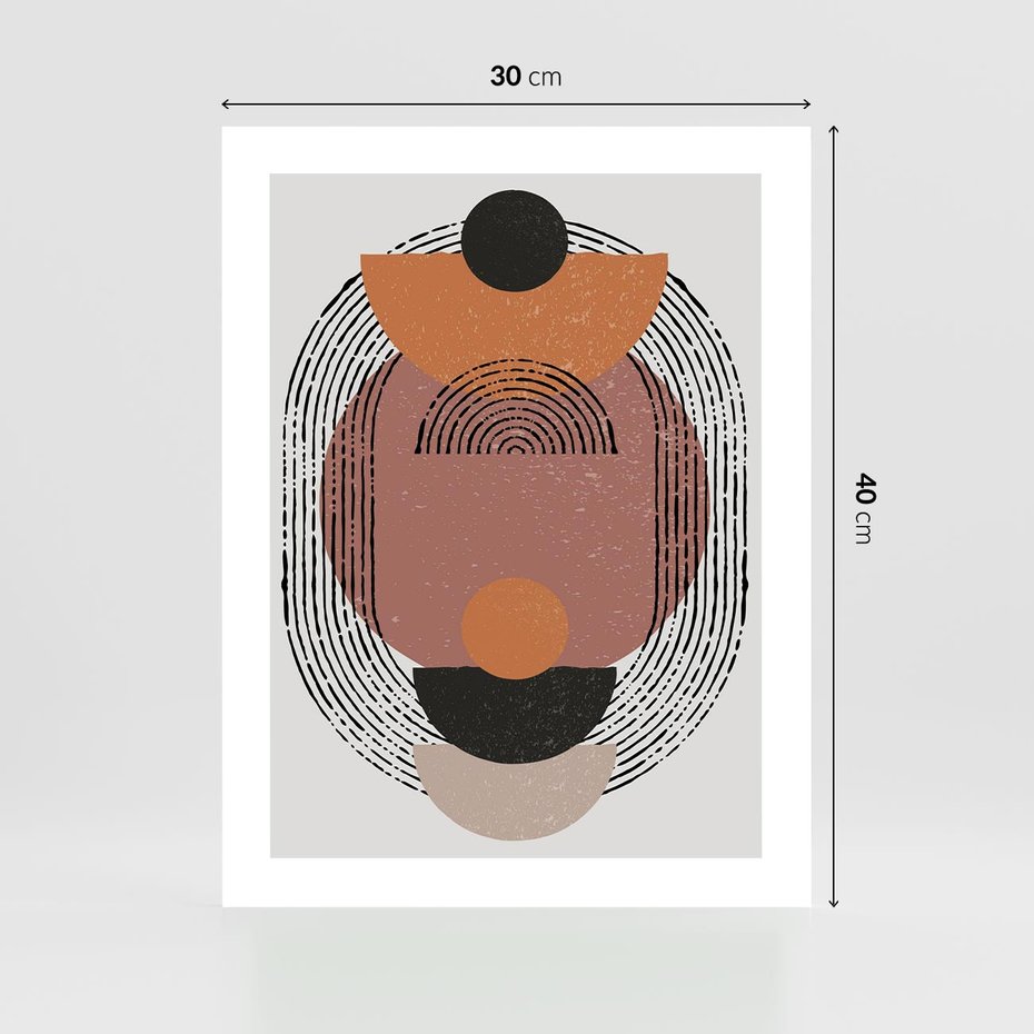 Plakat bez ramy 30x40 - Abstrakcja w Odcieniach Brązu i Beżu - geometria, abstrakcyjna grafika