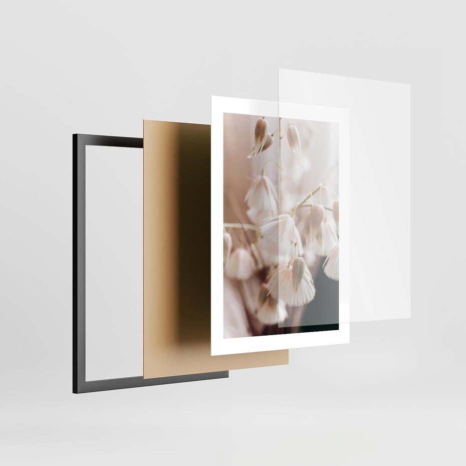 Plakat w ramie 30x40 - Suszona Delikatność - suszone kwiaty, rośliny - rama czarna