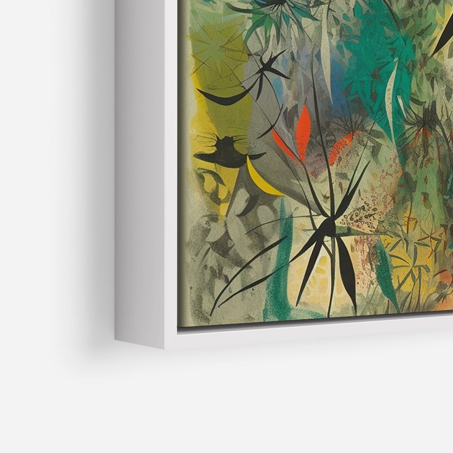 Obraz w ramie 80x120 - Tajemnicze Konstrukcje Form - abstrakcyjny obraz, mnogość kolorów - rama biała