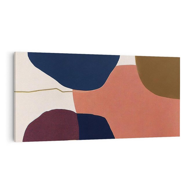 Obraz na płótnie 100x50 - Abstrakt Marsala - nieregularne plamy, kształty