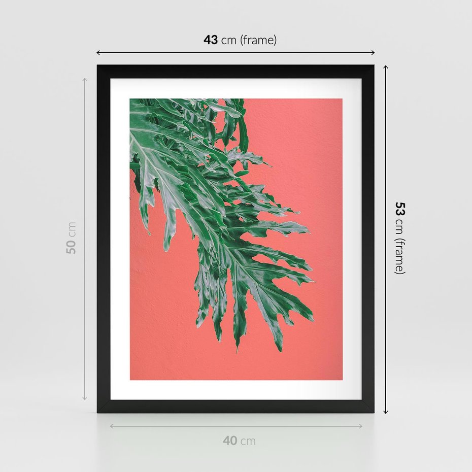 Plakat w ramie 40x50 - Energetyczna Eksplozja Natury - liście, kolor - rama czarna