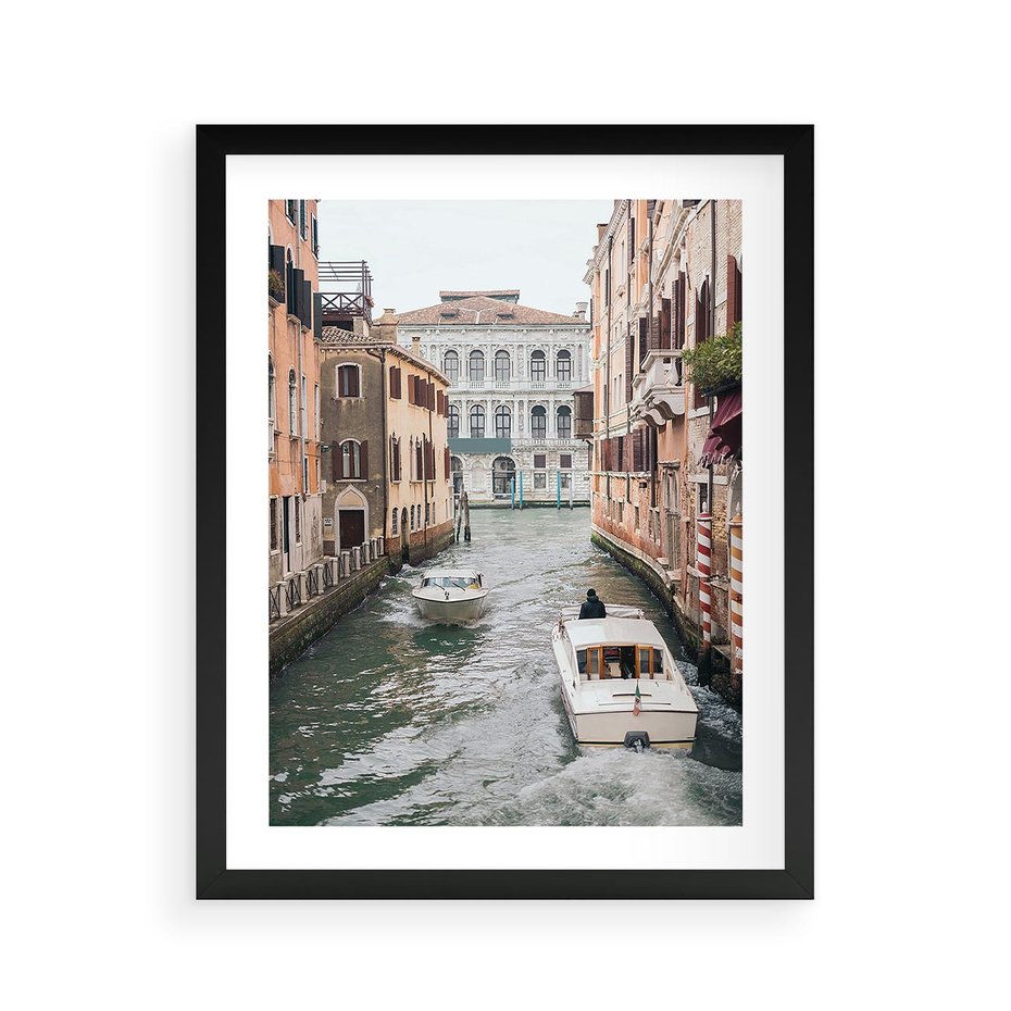 Plakat w ramie 40x50 - Wenecja na Twojej Ścianie - wenecja, kanały - rama czarna