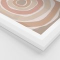 Plakat w ramie 50x70 - Roztopione Granice - abstakcyjne koła, delikatne odcienie beżu - rama biała