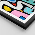 Plakat w ramie 40x50 - Komiksowe Formy - abstrakcyjne formy, komiksowy styl - rama czarna