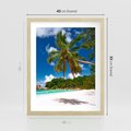 Plakat w ramie 40x50 - Oaza palm na plaży - palma, plaża - rama drewno