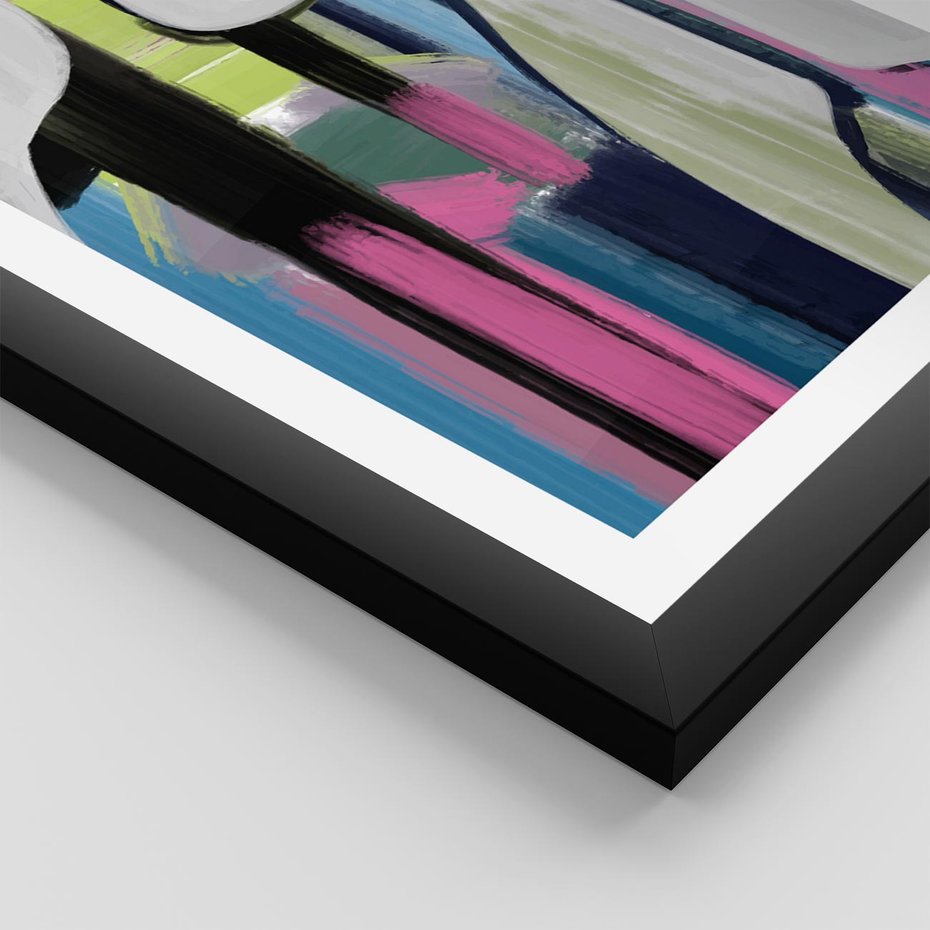 Plakat w ramie 30x40 - Wnętrza Kształtów - abstrakcyjna sztuka, nowoczesny obraz - rama czarna