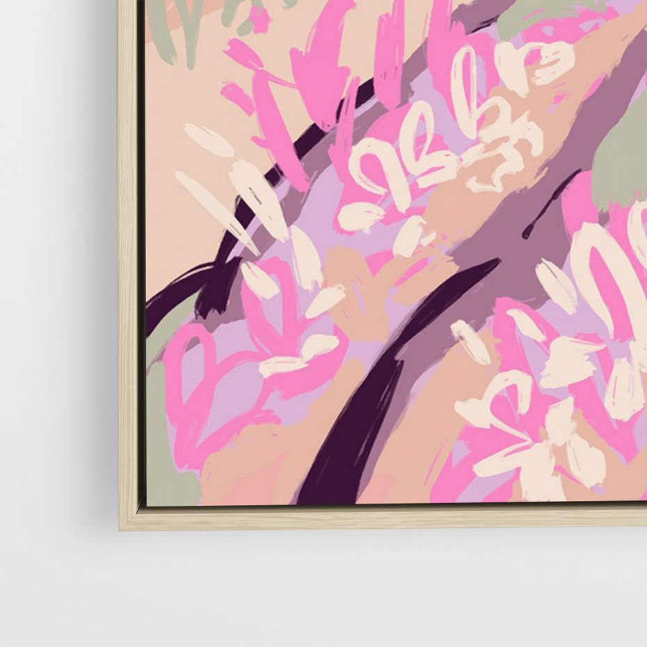 Obraz w ramie 80x120 - Harmonijny Świt - pastelowy krajobraz, nowoczesny plakat - rama drewno