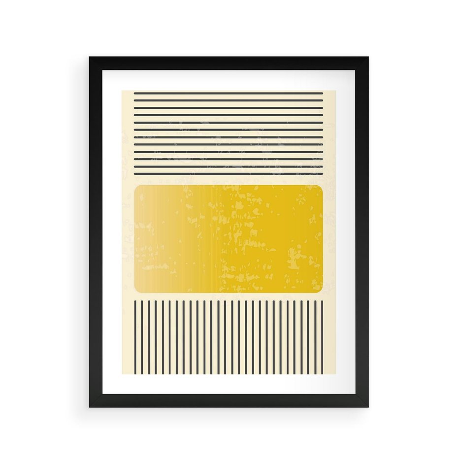 Plakat w ramie 40x50 - Geometryczna Harmonia - geometria, nowoczesny plakat - rama czarna