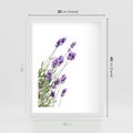 Plakat w ramie 30x40 - Delikatny Urok - lawenda, kwiaty - rama biała