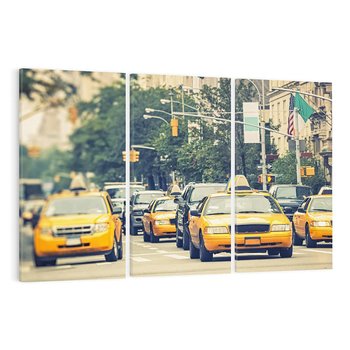 Obraz na płótnie 120x80 - Miasto Taksówek - taksówki, miasto