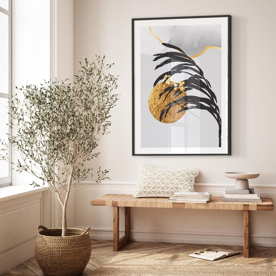 Plakat bez ramy 21x30 - Palma w Szkicu - nowoczesna grafika, palma