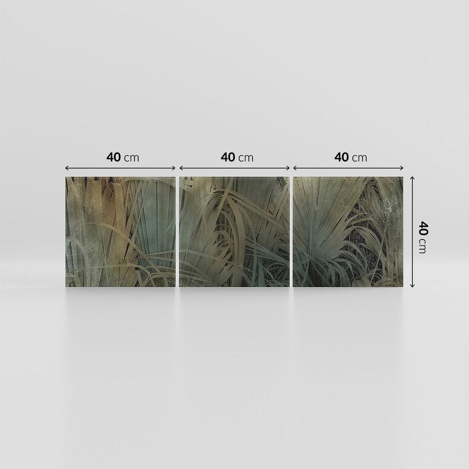 Obraz na płótnie 120x40 - Światło w mroku duszy - liście traw, mroczny klimat