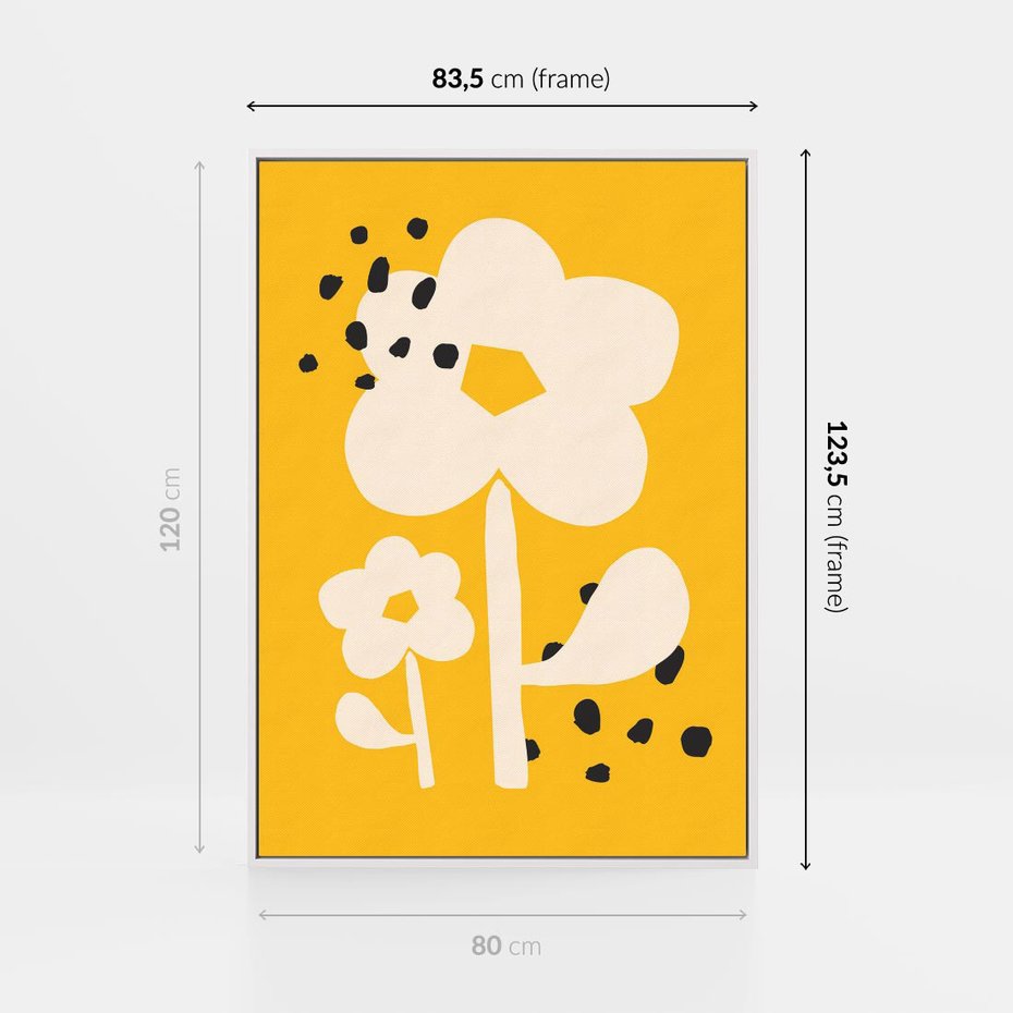 Obraz w ramie 80x120 - Bezgraniczne Impulsy - abstrakcyjny kwiat, plakat - rama biała