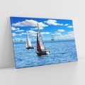 Obraz na płótnie 100x70 - Łódki na morzu i niebo - łódki, morze