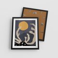 Plakat w ramie 40x50 - Tajemniczy Księżyc - nowoczesna sztuka, plakat - rama czarna