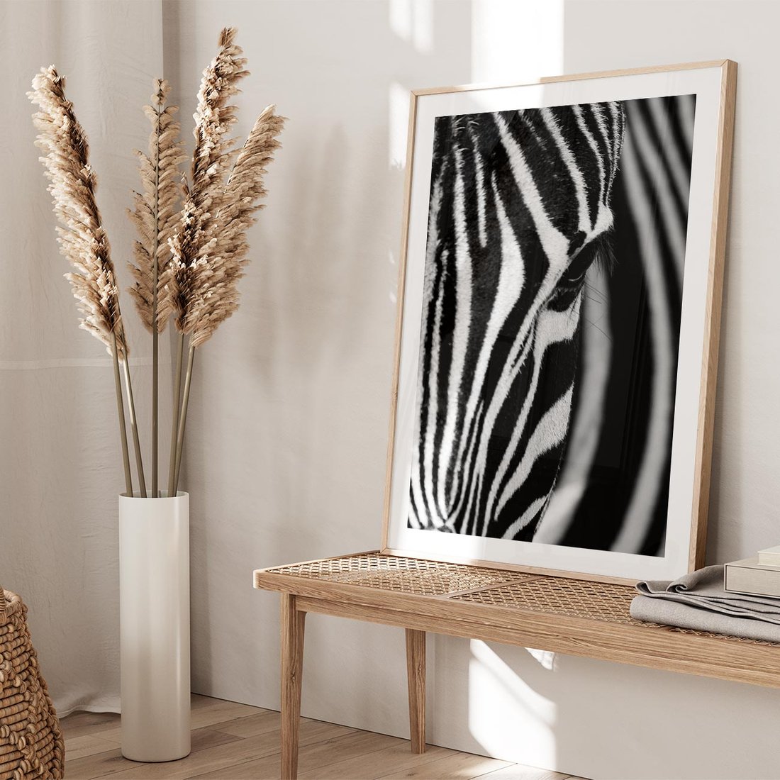 Plakat w ramie 30x40 - Pasy Zebr - zebra, paski - rama drewno