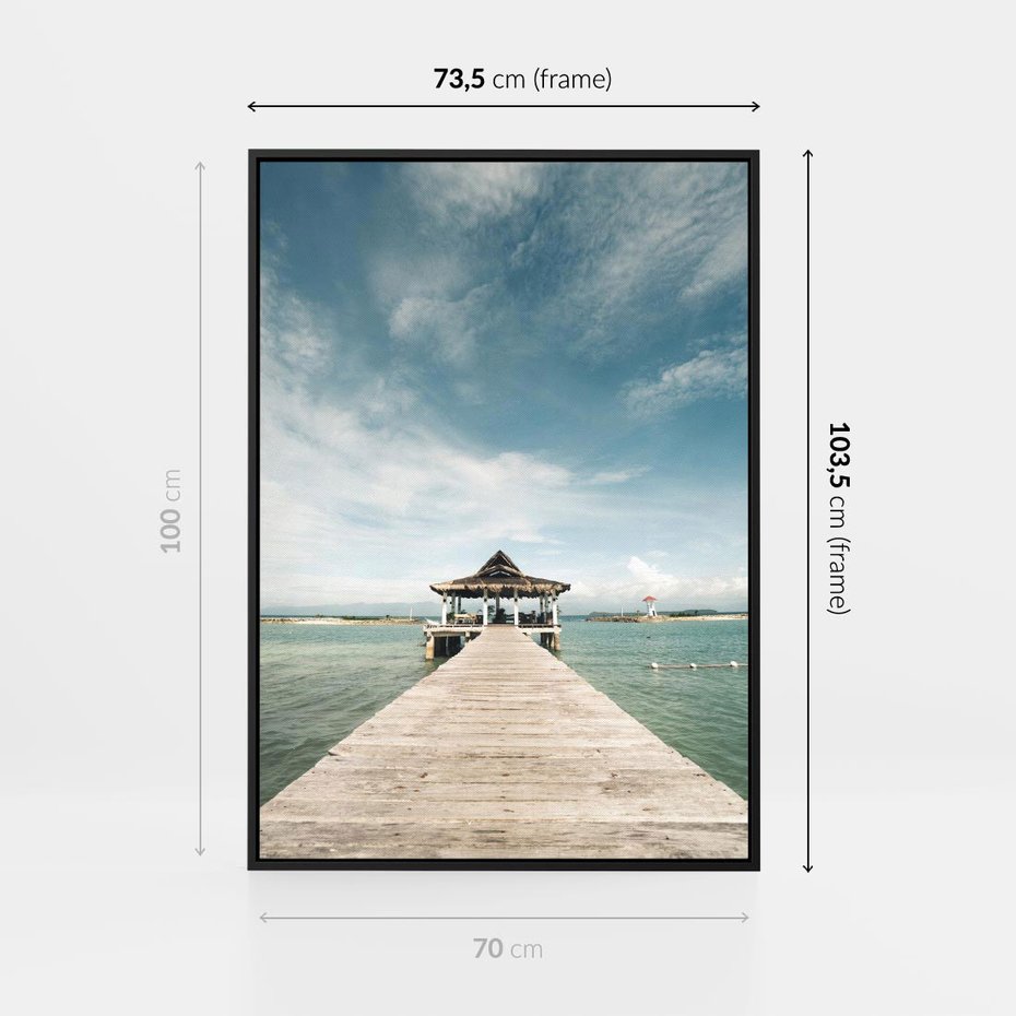 Obraz w ramie 70x100 - Magia Morza i Piękno Plaży - Hawaje, morze - rama czarna
