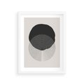 Plakat w ramie 30x40 - Boho Przenikanie Uroku - abstrakcyjna kompozycja, okręgi - rama biała