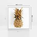 Obraz w ramie 80x80 - Ekskluzywny Akcent - złoty, ananas - rama biała