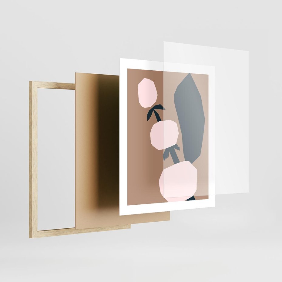 Plakat w ramie 40x50 - Harmonia Boho Ducha - abstrakcyjny obraz, plakat - rama drewno