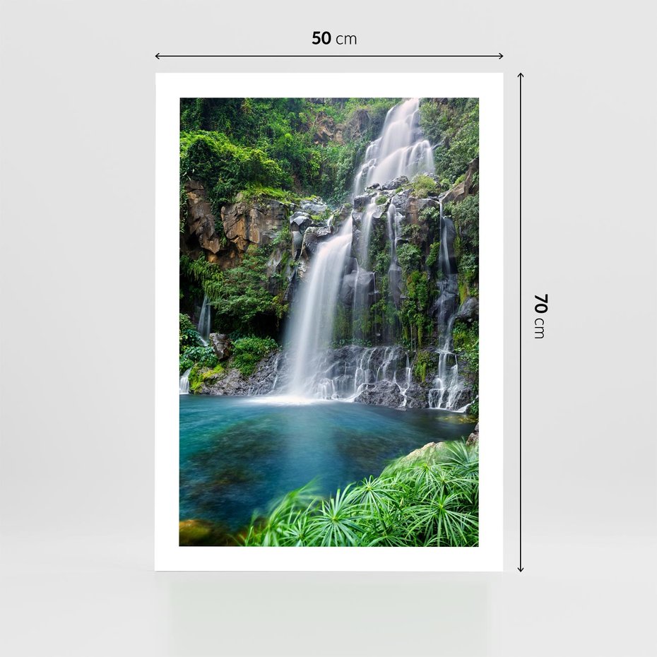 Plakat bez ramy 50x70 - Tropikalny Wodospad - wodospad, tropikalny
