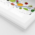 Plakat w ramie 40x50 - Kulinarne Inspiracje - owoce, woda - rama biała
