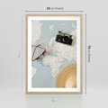 Plakat w ramie 50x70 - Świat w Kadrze - mapa, aparat - rama drewno