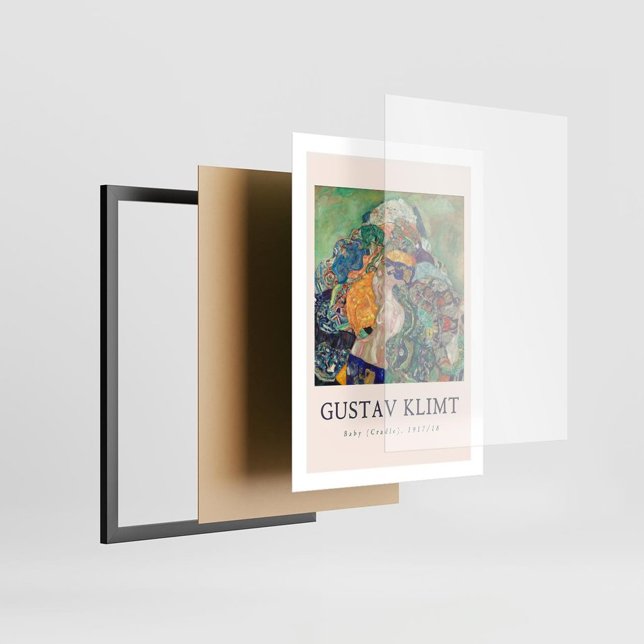 Plakat w ramie 50x70 - Sztuka z Reprodukcją G. Klimta - Gustav Klimt, reprodukcja - rama czarna