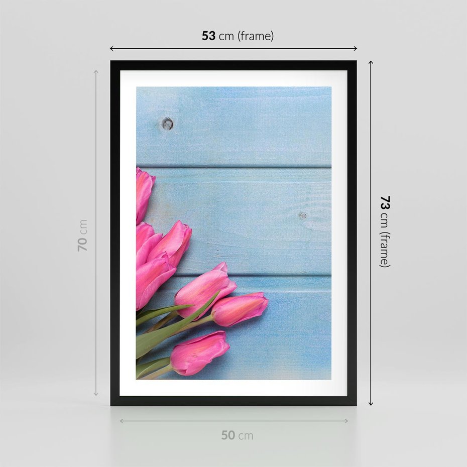 Plakat w ramie 50x70 - Piękno w pełnym rozkwicie - kwiaty, tulipany - rama czarna
