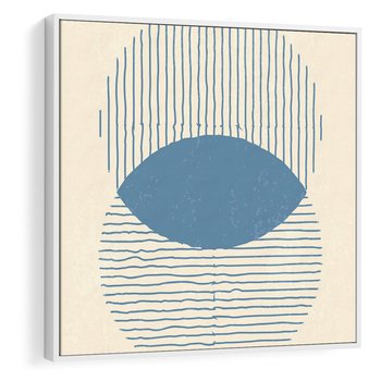 Obraz w ramie 50x50 - Wnętrza Refleksji - geometryczne kształty, koła - rama biała