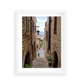 Plakat w ramie 40x50 - Perspektywa malowniczej uliczki - uliczka, perspektywa - rama biała