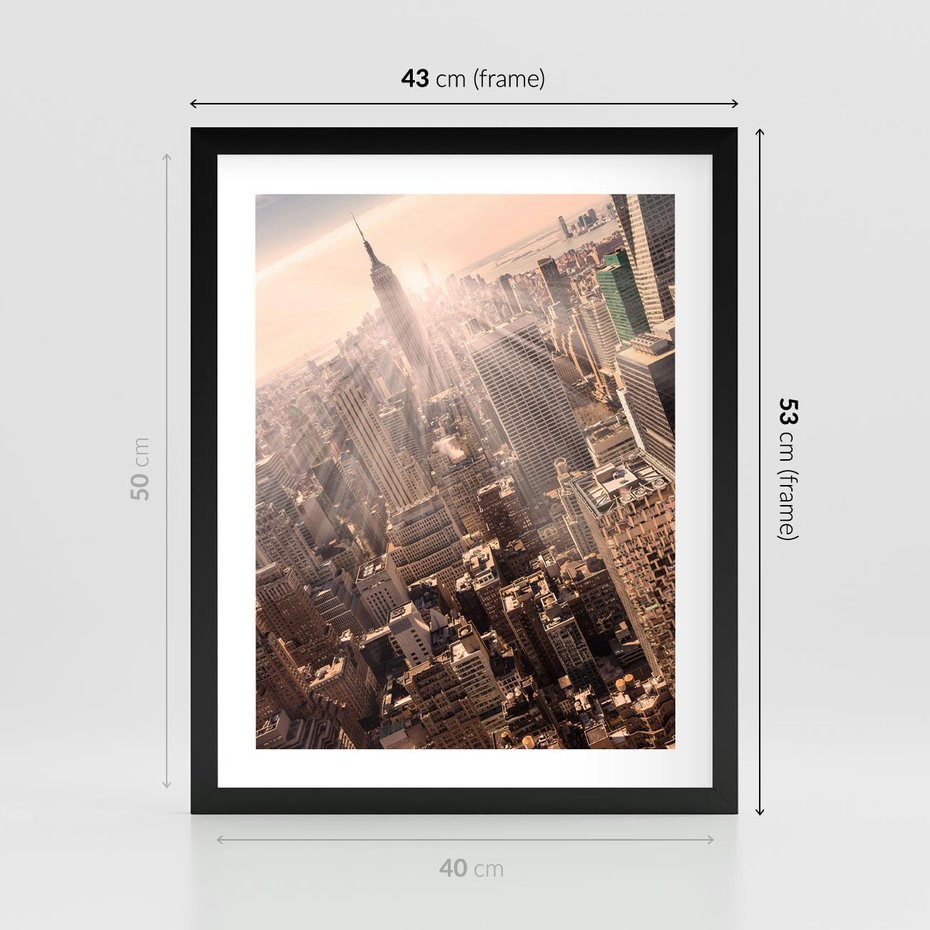 Plakat w ramie 40x50 - Dynamika Nowego Jorku - Nowy Jork, miasto - rama czarna