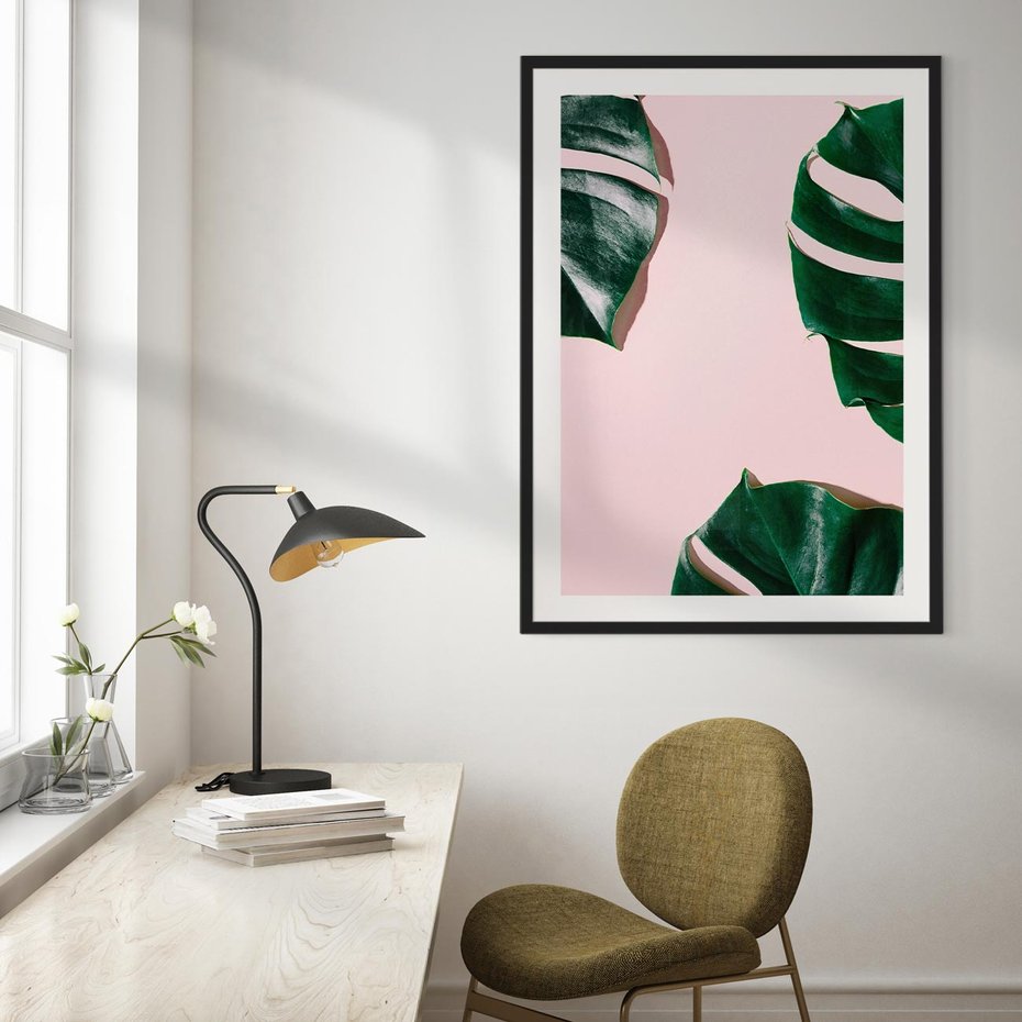 Plakat bez ramy 50x70 - Minimalizm Natury - minimalizm, liście monstery